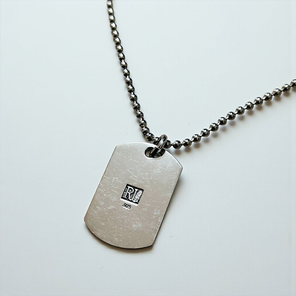 Ralph Lauren Dog Tag Ball Chain Silver Necklace SILVER 925 Plate Pony