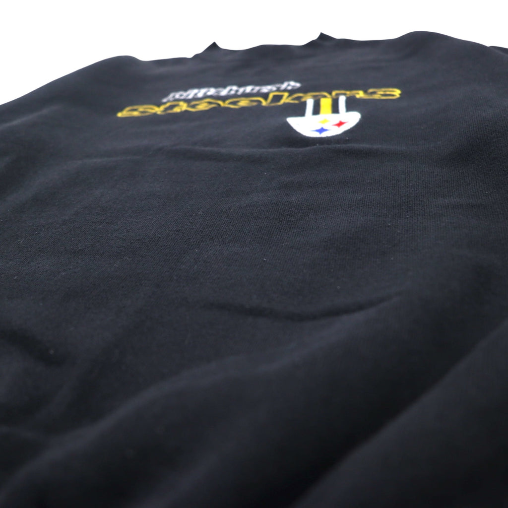 LOGO ATHLETIC 90s NFL Embroidered Sweatshirt M Black PITTSBURGH STEELERS Made in Mexico