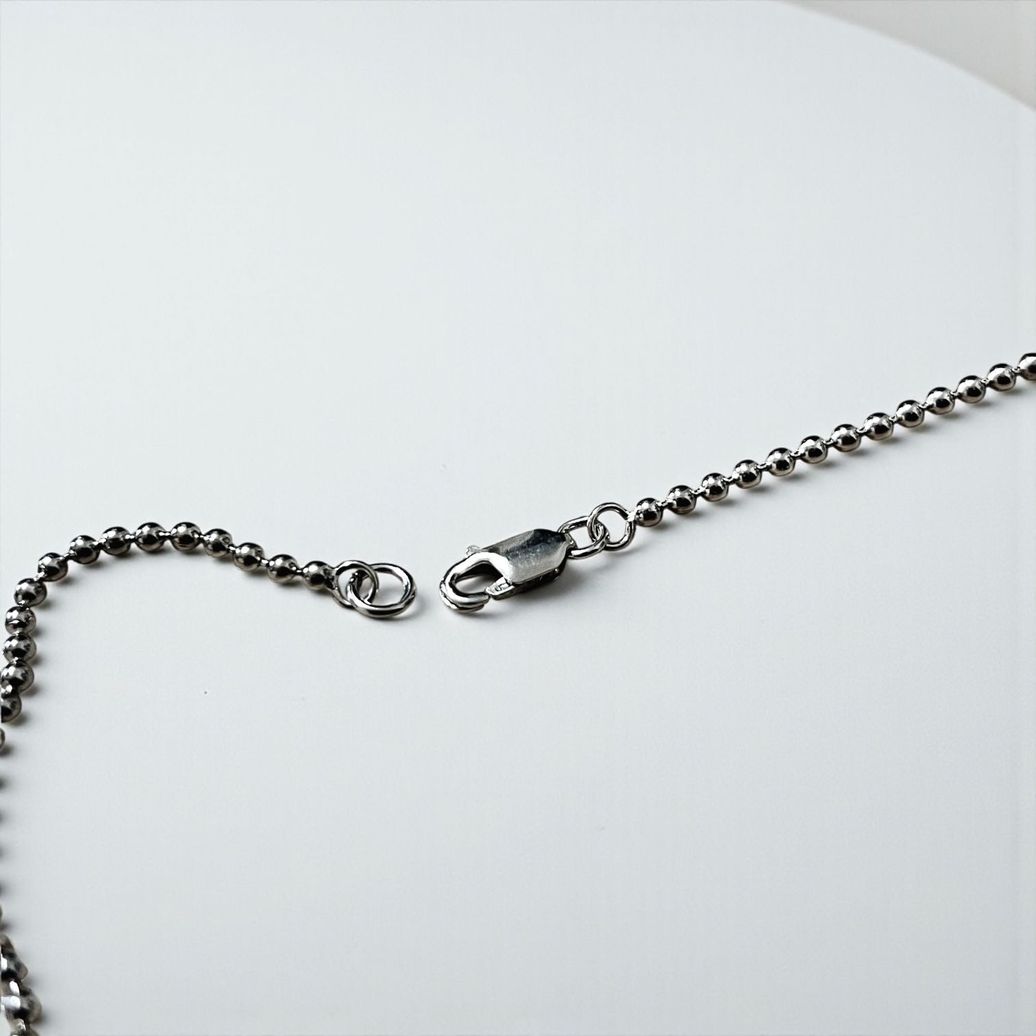 Ralph Lauren Dog Tag Ball Chain Silver Necklace SILVER 925 Plate Pony