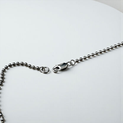 Ralph Lauren Dog Tag Ball Chain Silver Necklace SILVER 925 Plate Pony