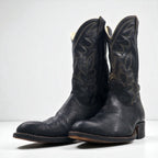 Vintage 90s Leather Cowboy Western Boots by Cristobal Romero, Size 27.5cm, Stitch Embroidery, 9622