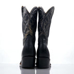 Vintage 90s Leather Cowboy Western Boots by Cristobal Romero, Size 27.5cm, Stitch Embroidery, 9622