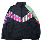 日本然リトテ-古着オンライン-adidas 90年代 ナイロンジャケット ウィンドブレーカー F180 ブラック トレフォイルロゴ 銀タグ ビッグサイズ-Adidas 90's Windbreaker Windbreaker F180 Black Trofoil Logo Silver Tag Big Size