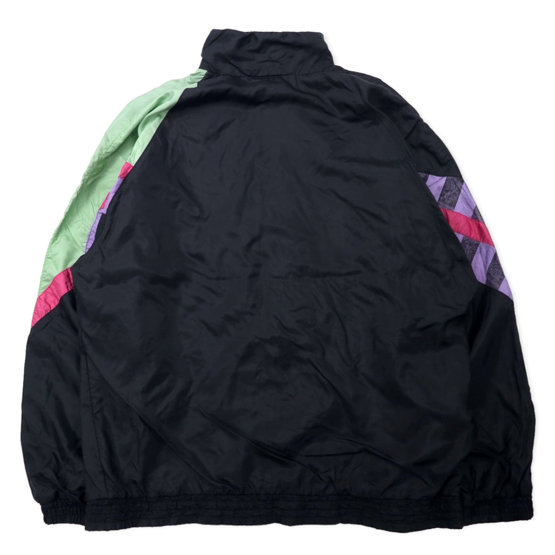 adidas 90's Nylon Jacket Windbreaker F180 Black Trefoil Logo Silver Tag Big Size