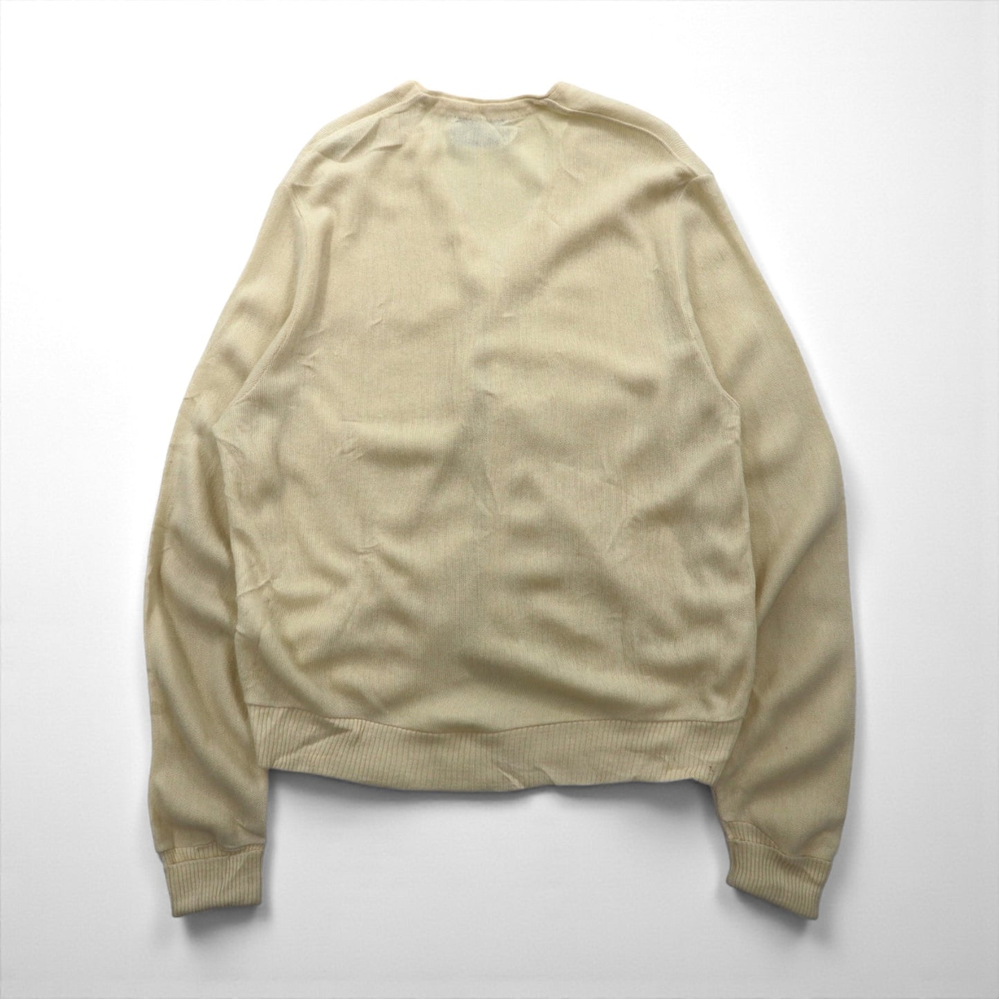 Arnold Palmer 70年代 USA製 アクリル ニット カーディガン L ホワイト アクリル ROBERT BRUCE