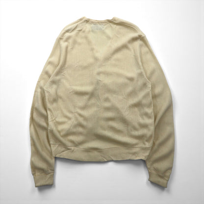 Arnold Palmer 70年代 USA製 アクリル ニット カーディガン L ホワイト アクリル ROBERT BRUCE