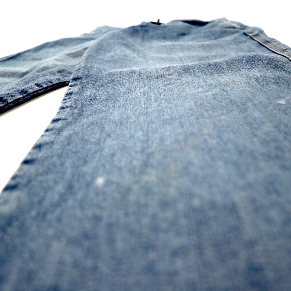 MARITHE FRANCOIS GIRBAUD Baggy Tapered Denim Pants S Blue Ice Wash Cotton Button Fly Made in Japan