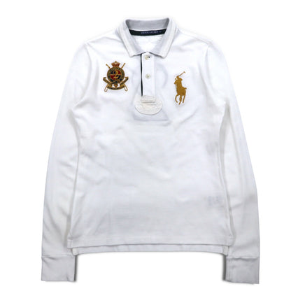 RALPH LAUREN ビッグポニー ラガーシャツ L ホワイト ナンバリング R.L COUNTRY RIDERS & JOCKEY CLUB