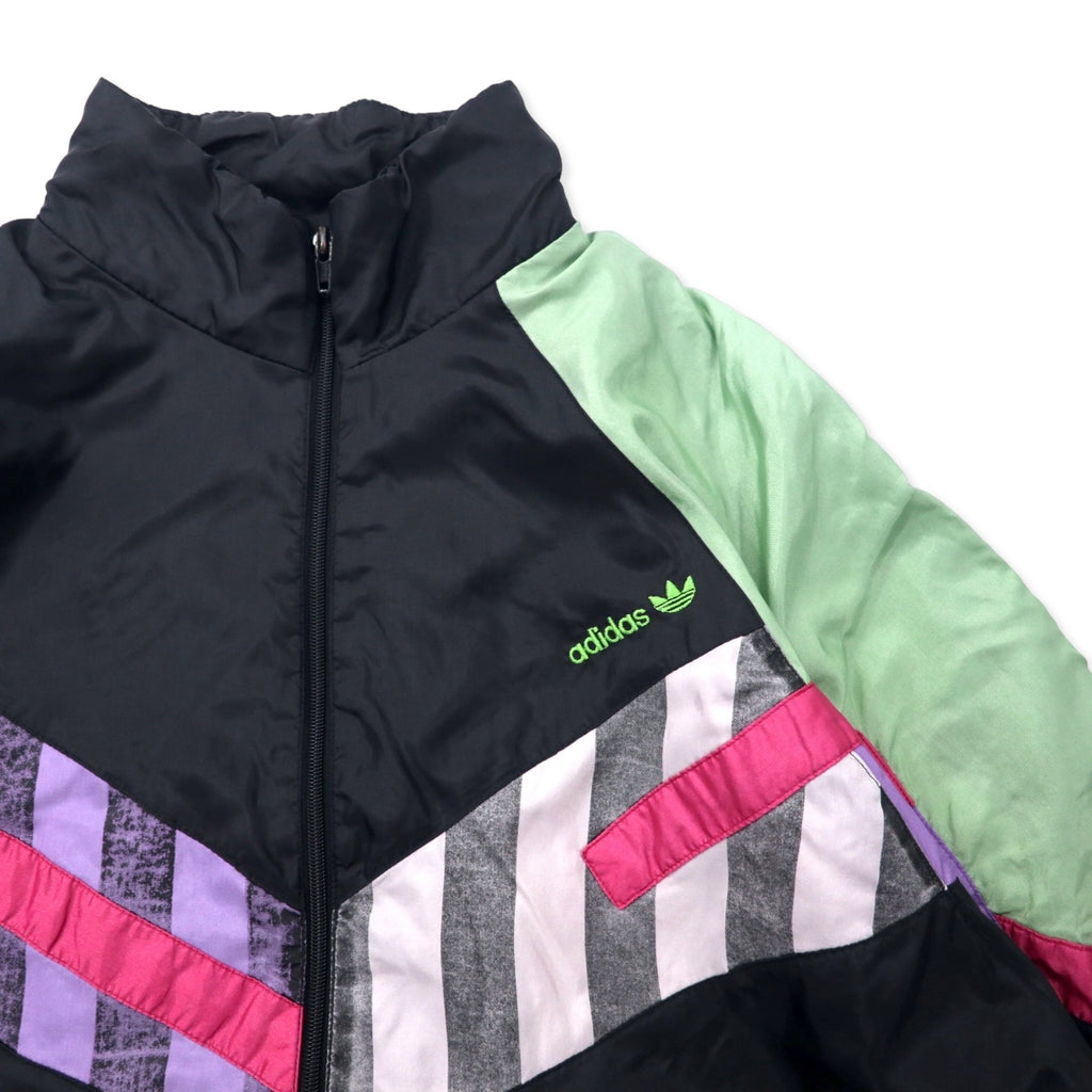 adidas 90年代 ナイロンジャケット ウィンドブレーカー F180 ブラック トレフォイルロゴ 銀タグ ビッグサイズ