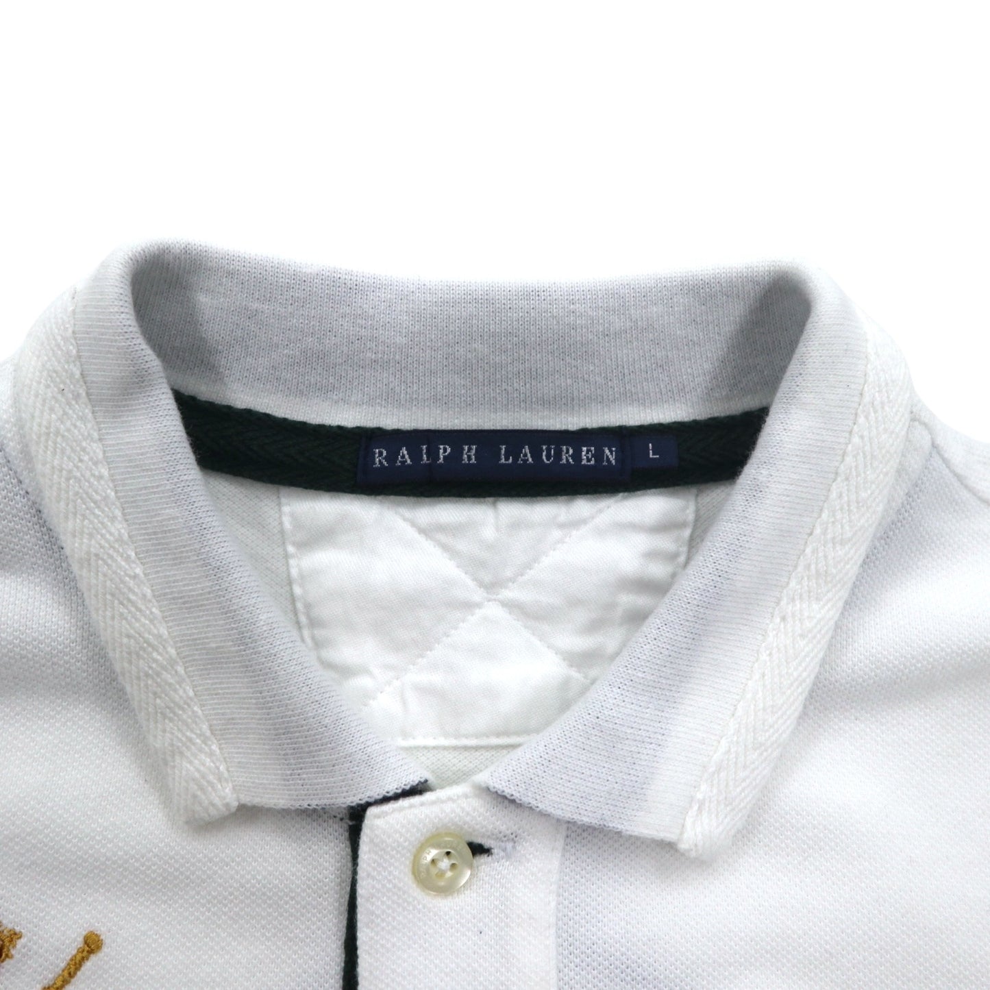 RALPH LAUREN ビッグポニー ラガーシャツ L ホワイト ナンバリング R.L COUNTRY RIDERS & JOCKEY CLUB