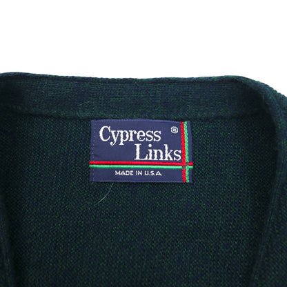 90s USA Vintage Cardigan Cypress Links 90年代 USA製 アクリルニット カーディガン XL カーキ