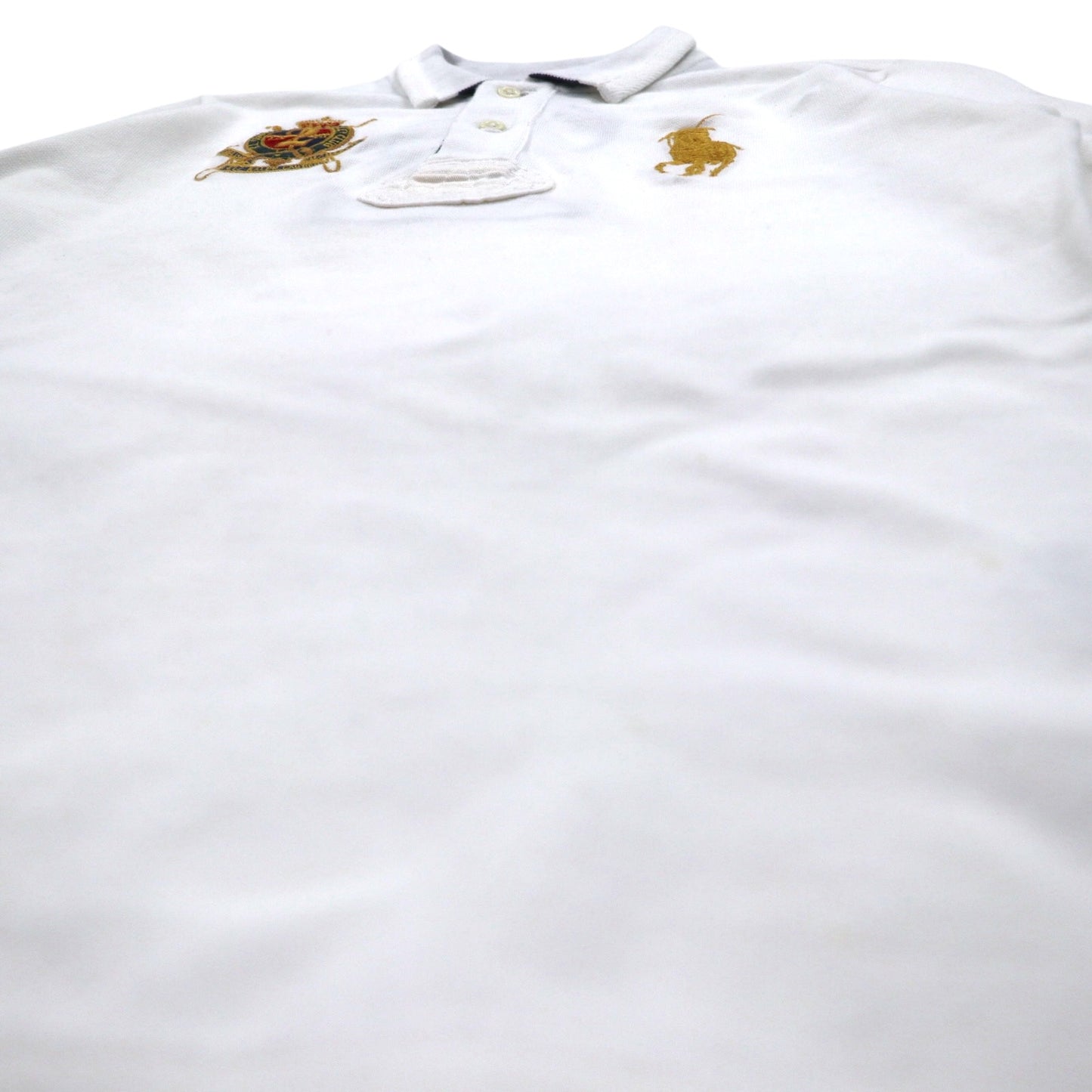 RALPH LAUREN ビッグポニー ラガーシャツ L ホワイト ナンバリング R.L COUNTRY RIDERS & JOCKEY CLUB