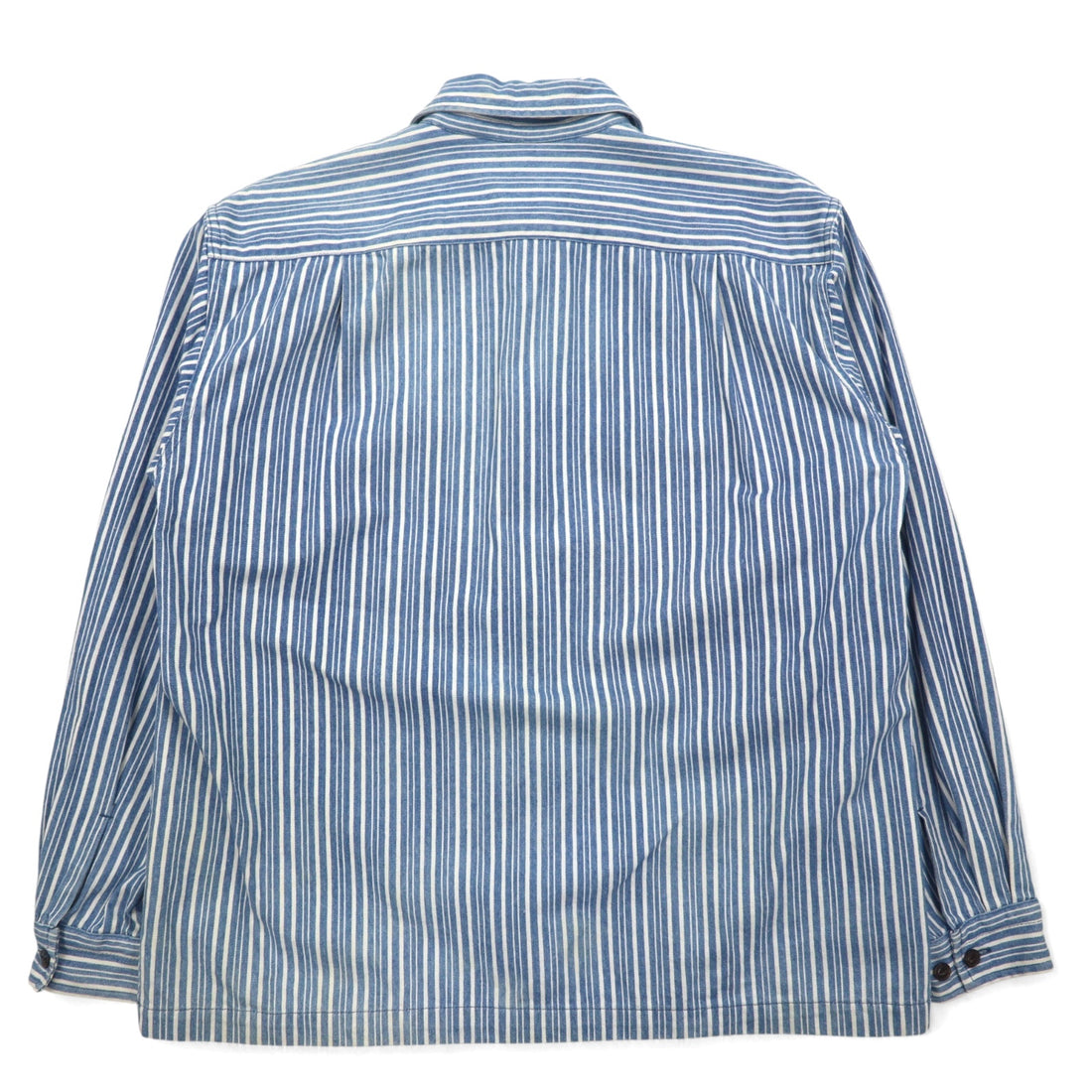 VAN -JAC- Swing Top Shirt Jacket M Blue Cotton Stripe Made in Japan