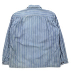 VAN -JAC- Swing Top Shirt Jacket M Blue Cotton Stripe Made in Japan