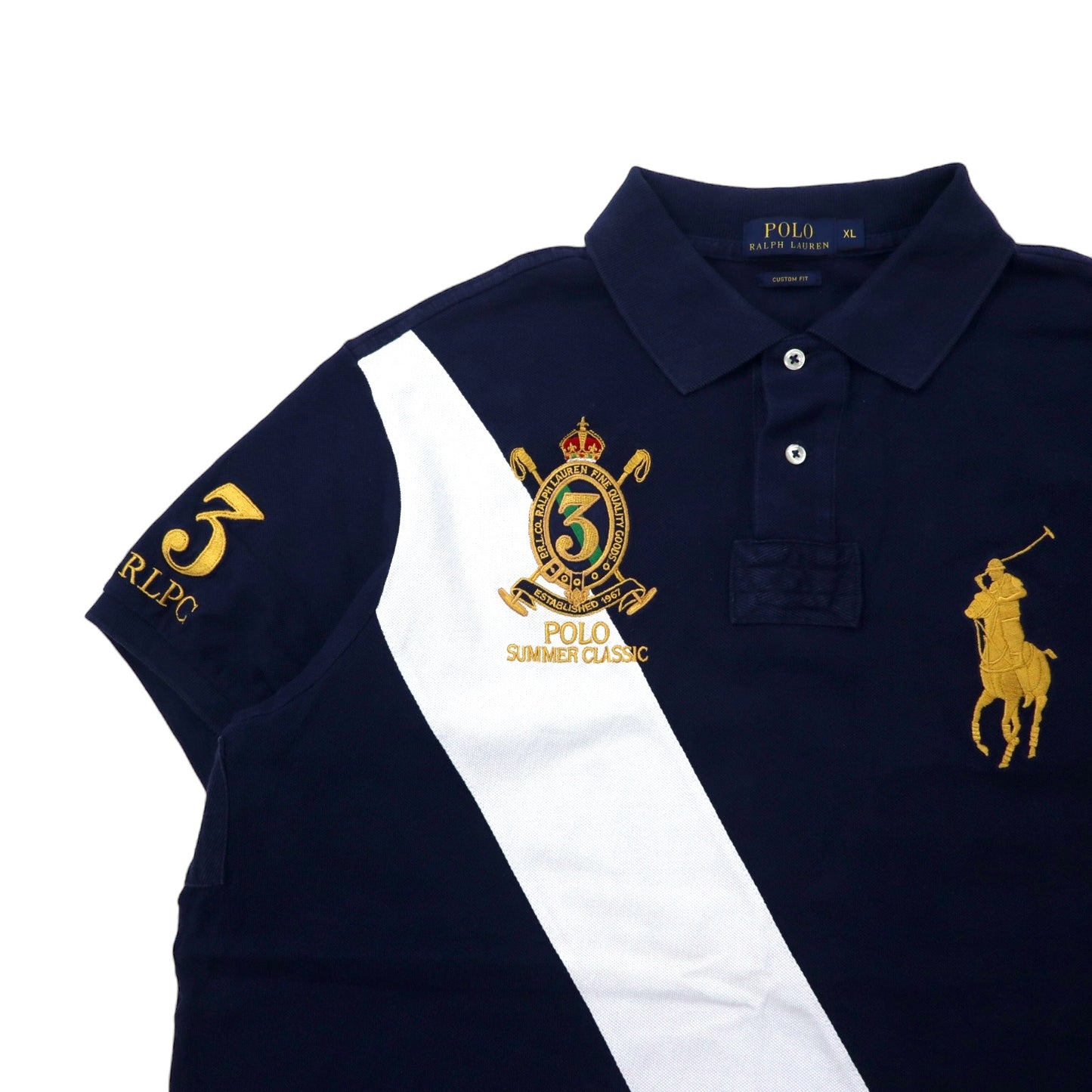 POLO RALPH LAUREN ビッグポニー クラシックフィット ポロシャツ XL ネイビー コットン 鹿の子 SUMMER CLASSIC