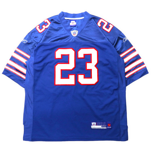 日本然リトテ-古着オンライン-Reebok NFL ゲームシャツ 50 ブルー ナンバリング ポリエステル メッシュ BUF Buffalo Bills LYNCH ビッグサイズ-REEBOK NFL Game Shirt 50 Blue Named Ring Polyester Mesh BUFFALO BILLS Lynch Big Size