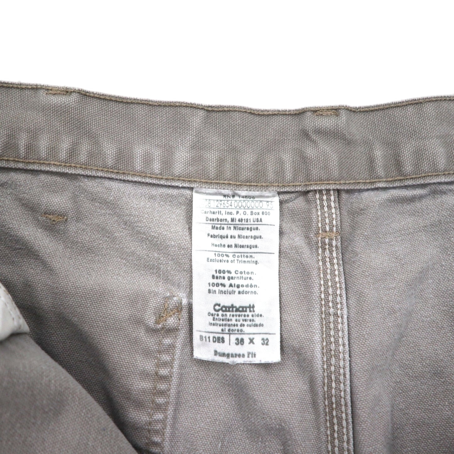 carhartt カットオフ ダックペインター ショートパンツ ハーフパンツ L ベージュ Dungaree Fit ニカラグア戦