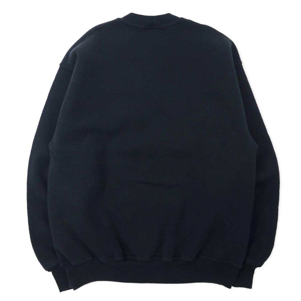 JERZEES USA製 90年代 SUPER SWEATS クルーネック スウェット M ブラック コットン 裏起毛 DUNELAND SOCCER ワンポイント刺繍