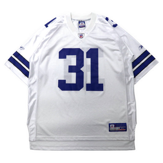 Reebok NFL ゲームシャツ XL ホワイト ポリエステル メッシュ ナンバリング Dallas Cowboys DAL R.WILLIAMS ビッグサイズ