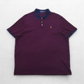 POLO RALPH LAUREN Classic Fit Striped Polo Shirt XL Navy Bordeaux Small Pony Embroidery