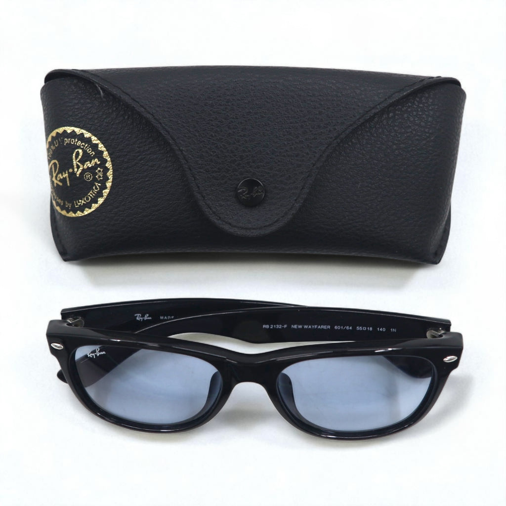 Ray-Ban New Wayfarer Wellington Sunglasses RB2132-F 601/64 55-18 140 1N Made in Italy