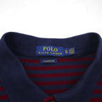 POLO RALPH LAUREN Classic Fit Striped Polo Shirt XL Navy Bordeaux Small Pony Embroidery