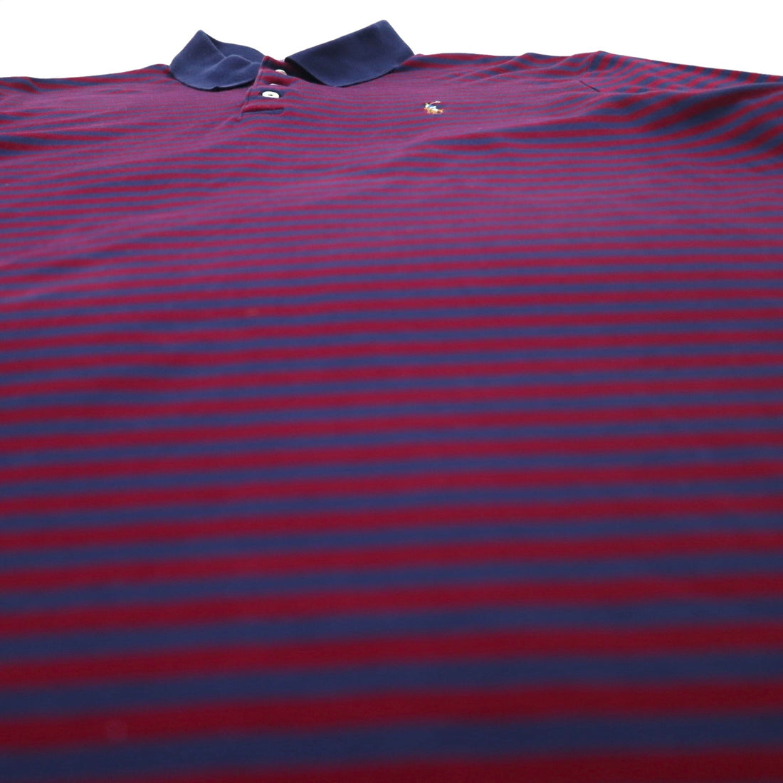 POLO RALPH LAUREN Classic Fit Striped Polo Shirt XL Navy Bordeaux Small Pony Embroidery