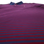 POLO RALPH LAUREN Classic Fit Striped Polo Shirt XL Navy Bordeaux Small Pony Embroidery