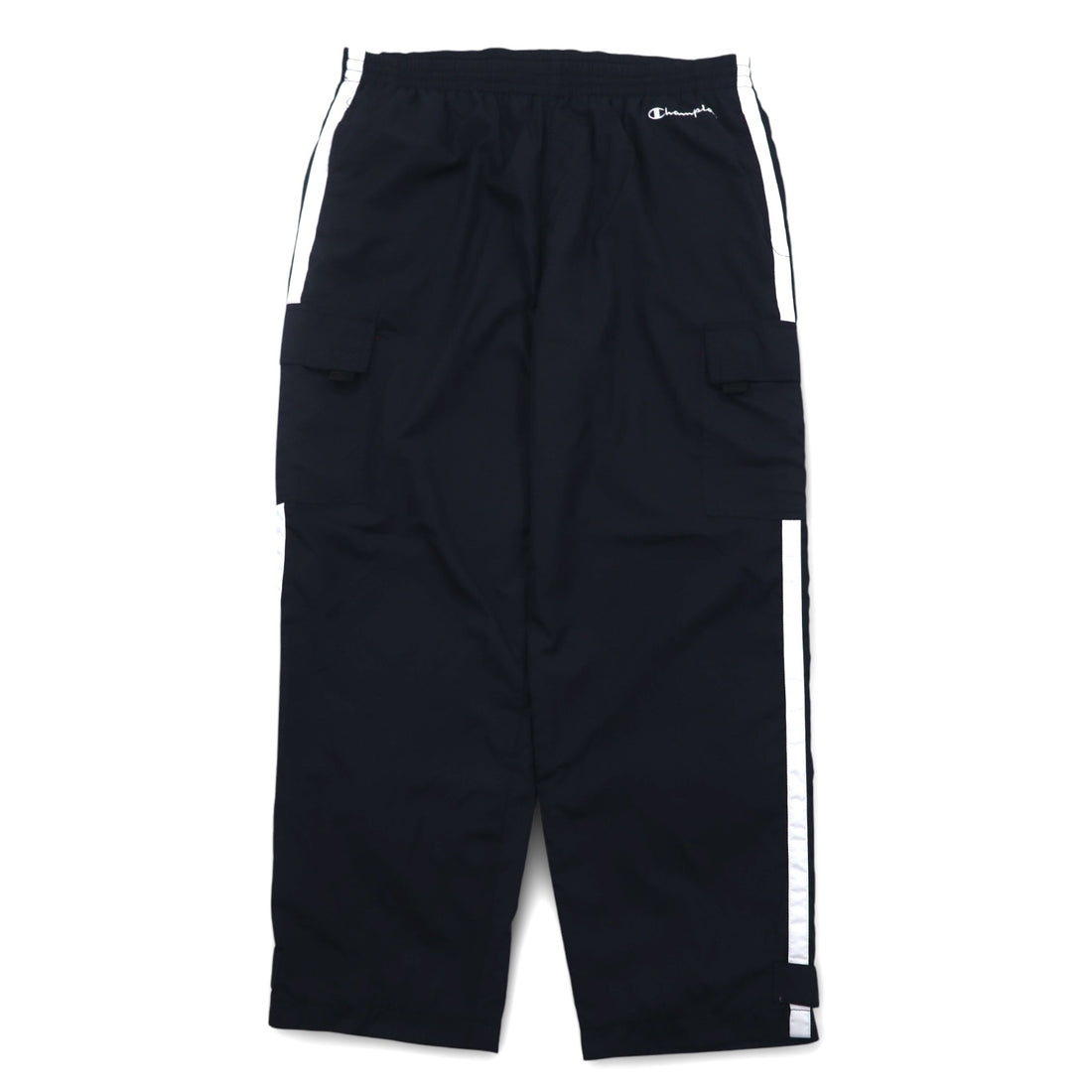 Champion 90s Cargo Track Pants Jersey L Black Side Line Pocket 3 Color Tag