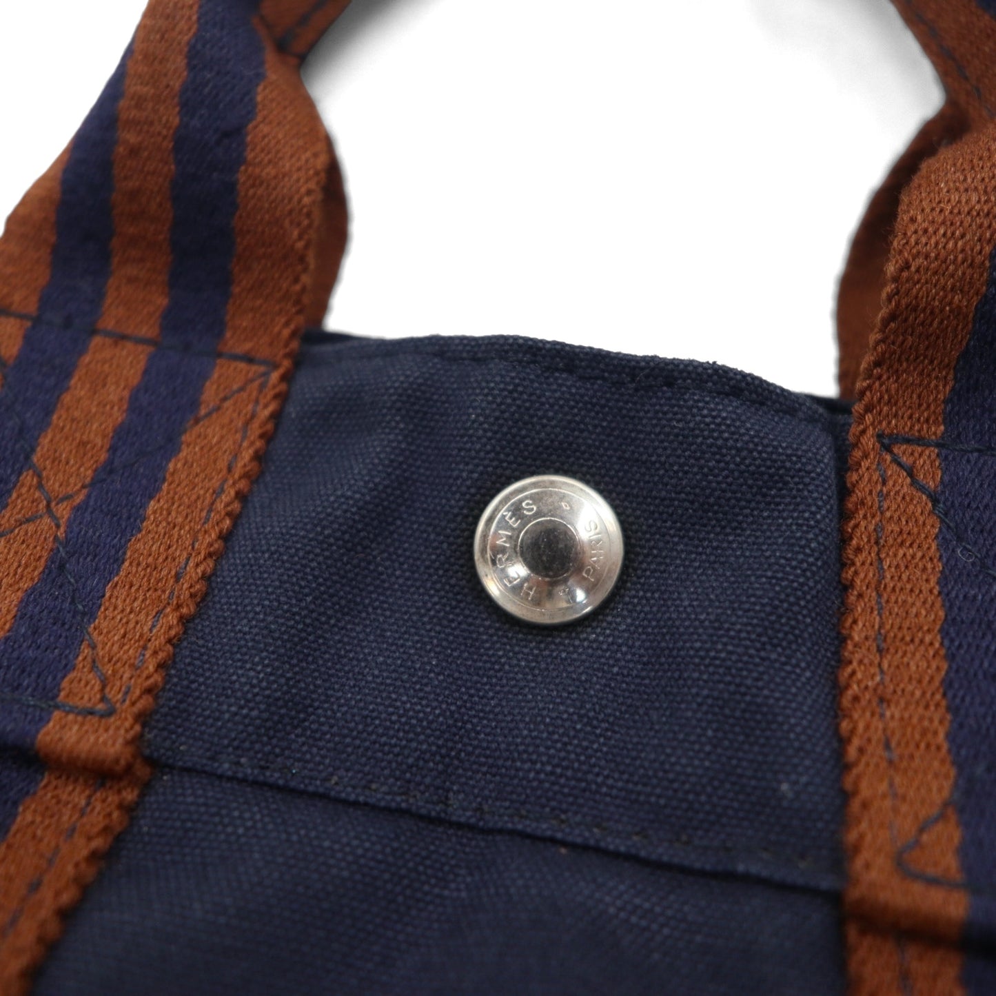 HERMES フールトゥ PM トートバッグ ハンドバッグ ネイビー キャンバス フランス製