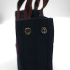 HERMES Foul Tote PM Tote Bag, Navy Canvas, Made in France