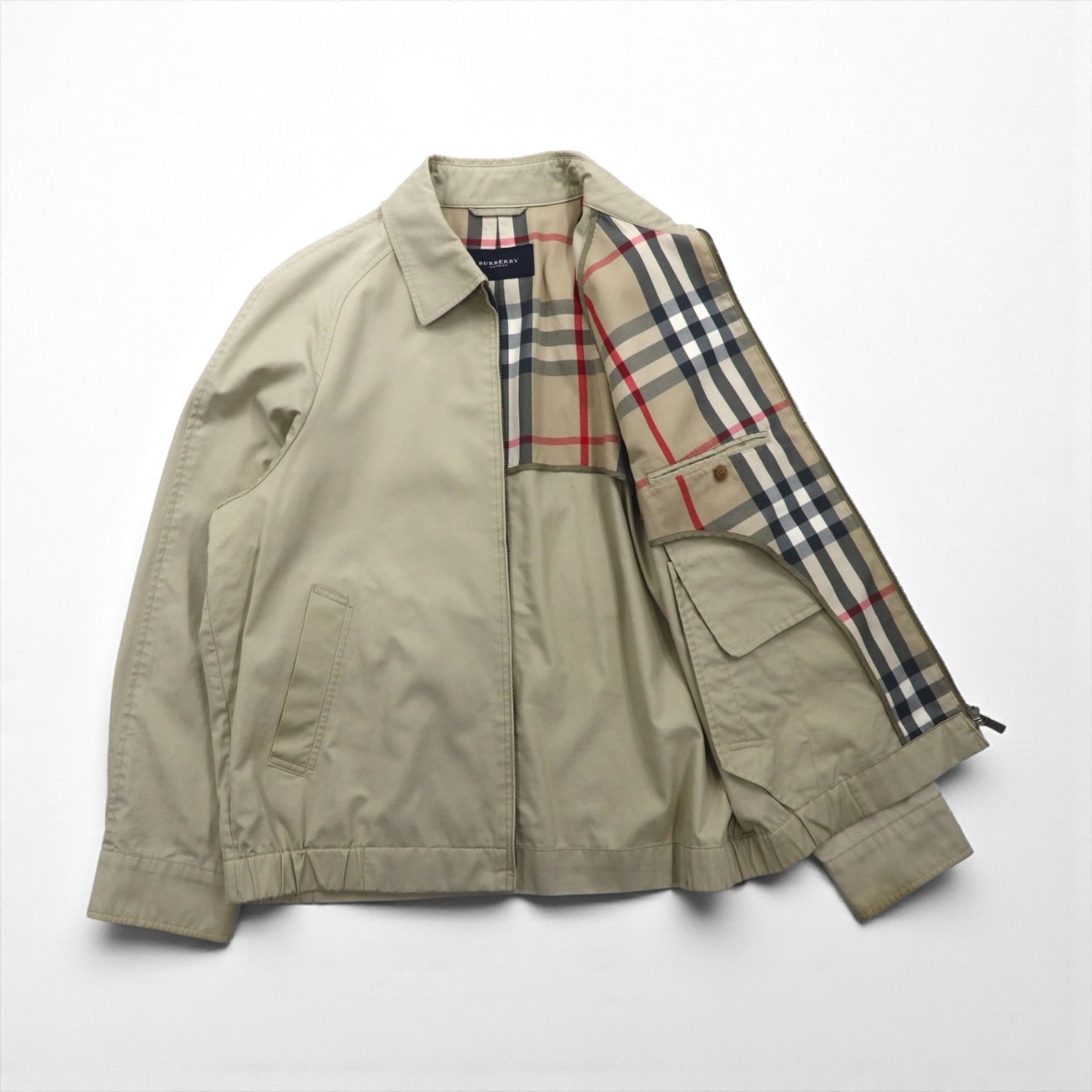 BURBERRY 日本製 スウィングトップ ハリントンジャケット L ベージュ コットン