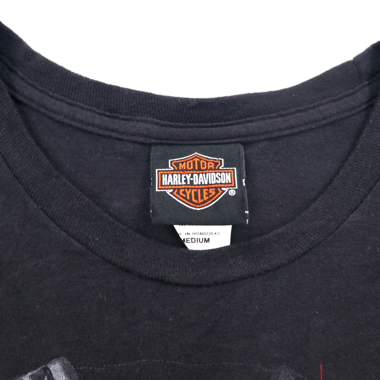 HARLEY DAVIDSON Double-sided Print T-shirt M Black Cotton MISSISSIPPI