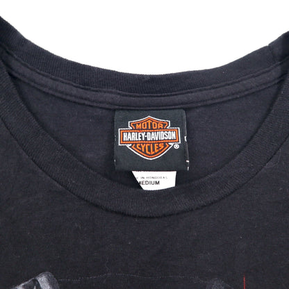 HARLEY DAVIDSON Double-sided Print T-shirt M Black Cotton MISSISSIPPI