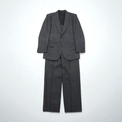 80s Japan Vintage 2-Piece Suit HOKO 80年代 日本製 セットアップ スーツ L グレー ウール