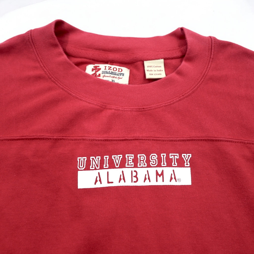 IZOD College Long Sleeve T-Shirt, 3XL, Red, Cotton, ALABAMA UNIVERSITY
