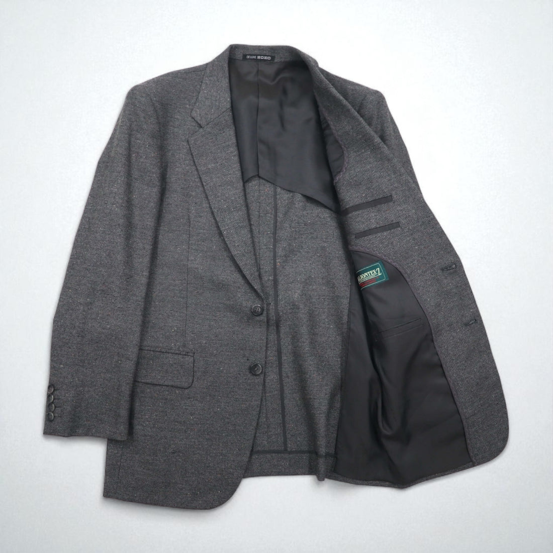 80s Japan Vintage 2-Piece Suit HOKO 80s Made in Japan Suit Set, Size L, Gray Wool