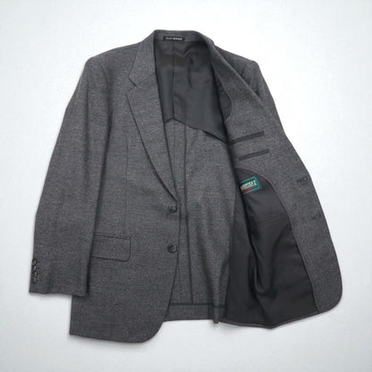 80s Japan Vintage 2-Piece Suit HOKO 80年代 日本製 セットアップ スーツ L グレー ウール