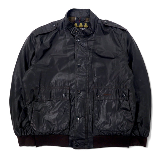 日本然リトテ-古着オンライン-Barbour フライトジャケット L ブラウン コットン ポリエステル 防水 WATERPROOF AND BREATHABLE 裏地チェック CARBON FINISH FLYER-Barbour Flight Jacket L Brown Cotton Polyester Waterproof WATERPROOF AND BREATHABLE Lining Checked CARBON FINISH FLYER