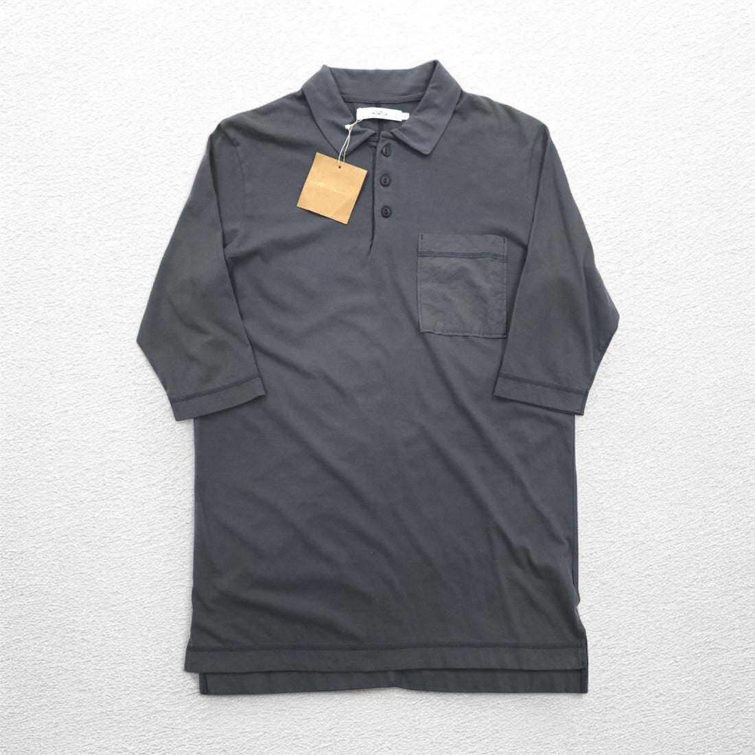 SUBTLE polo shirt S size grey chest pocket silver and gold available made in Japan unused