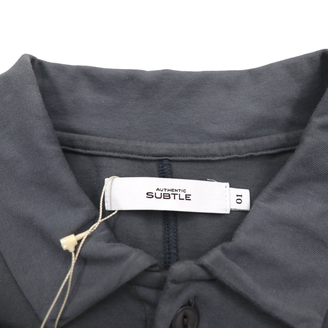 SUBTLE polo shirt S size grey chest pocket silver and gold available made in Japan unused