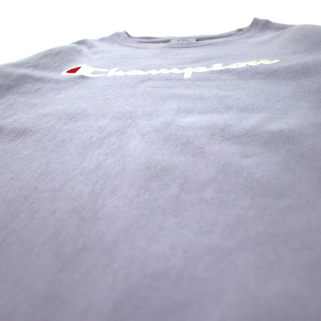 Champion Reverse Weave Sweatshirt L Purple Cotton Fleece Lining Solid Color Tag Reprint Script Logo Made in Honduras