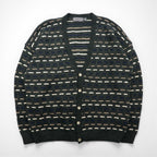 90s USA Vintage Cardigan Vネック アクリル ニット カーディガン XL マルチカラー DAVID TAYLOR90年代 USA製