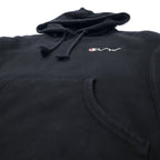 Champion Reverse Weave Pullover Hoodie, M, Black, Cotton, Fleece Lining, Blue Single Tag, Reprint, Made in Honduras