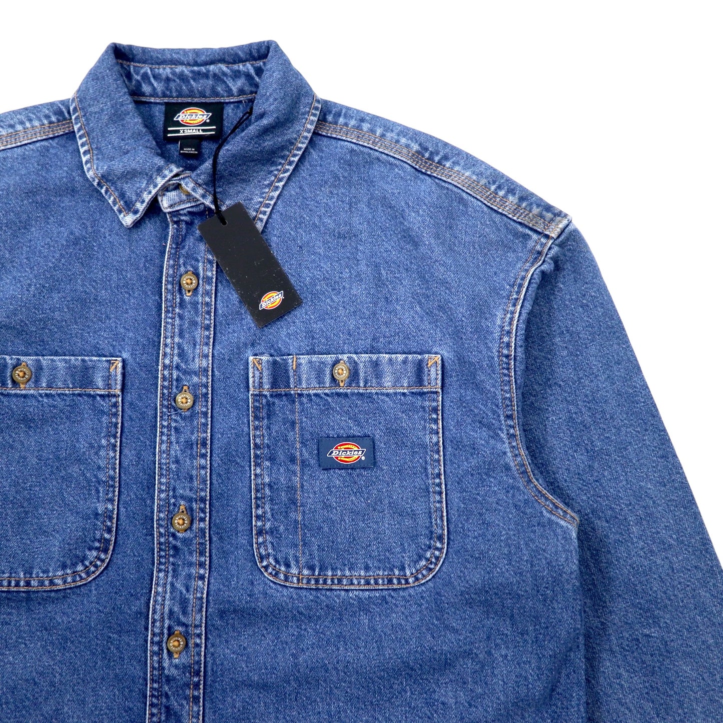 Dickies デニム ワークシャツ XS ブルー コットン WLR15CLB 未使用品