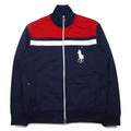 Polo by Ralph Lauren Big Pony Track Jacket Jersey M Navy Tricolor Double Zip