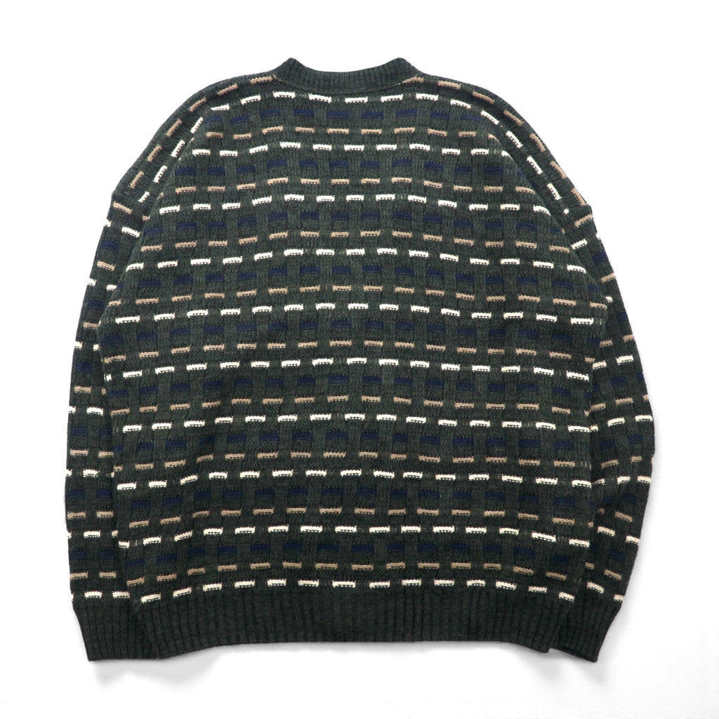90s USA Vintage Cardigan Vネック アクリル ニット カーディガン XL マルチカラー DAVID TAYLOR90年代 USA製