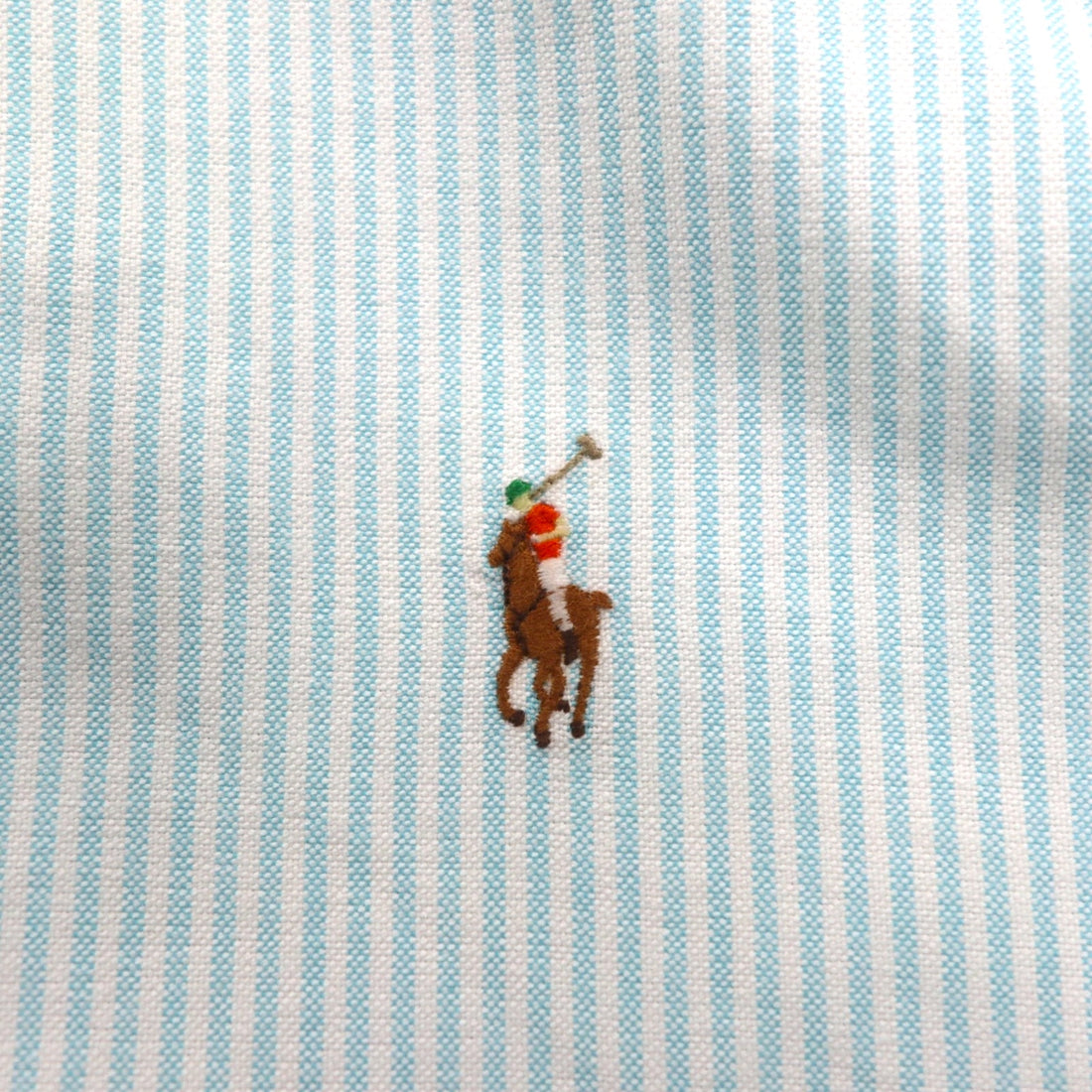 Ralph Lauren 90s Classic Fit Short Sleeve Oxford Button Down Shirt XL White Blue Stripes Small Pony Embroidery