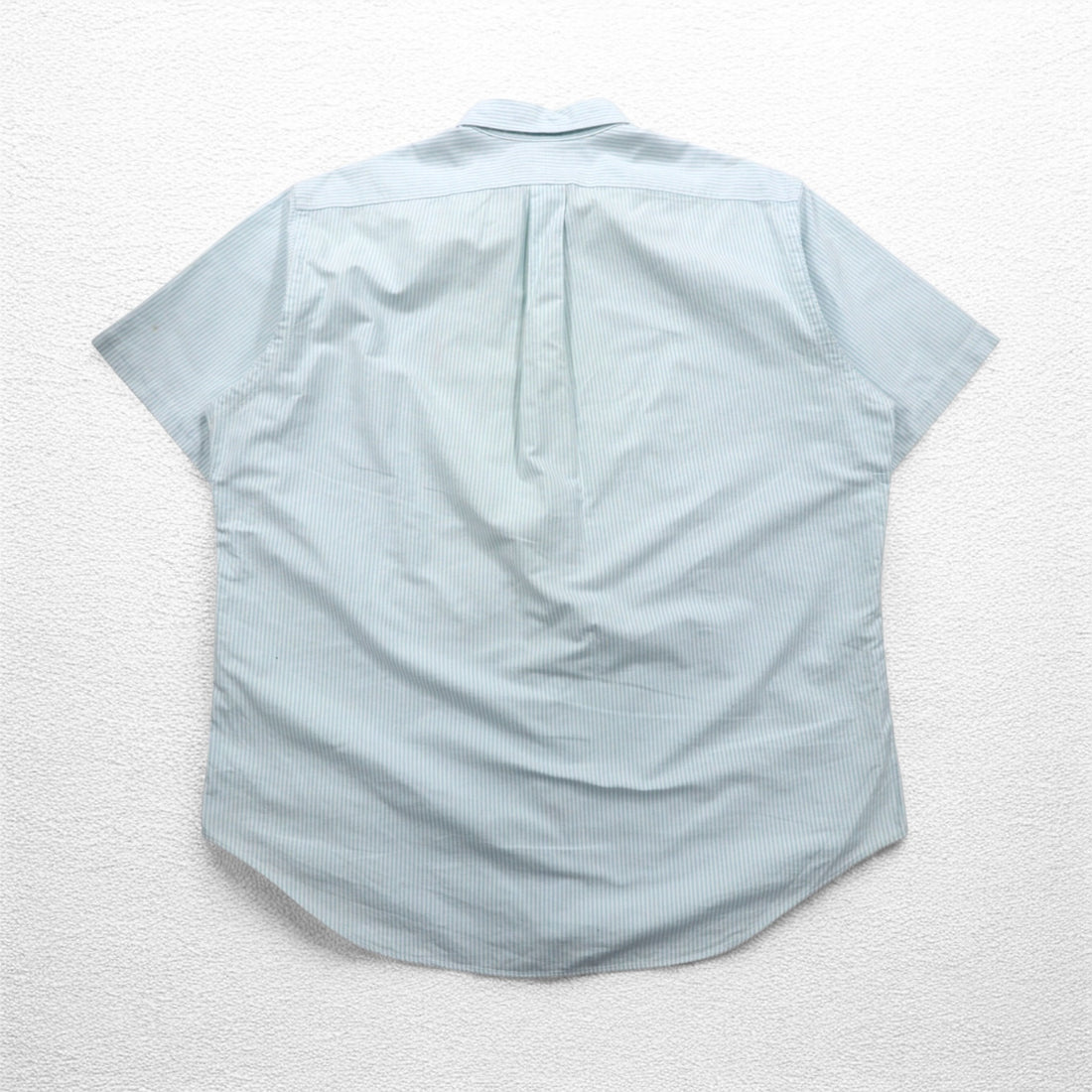 Ralph Lauren 90s Classic Fit Short Sleeve Oxford Button Down Shirt XL White Blue Stripes Small Pony Embroidery