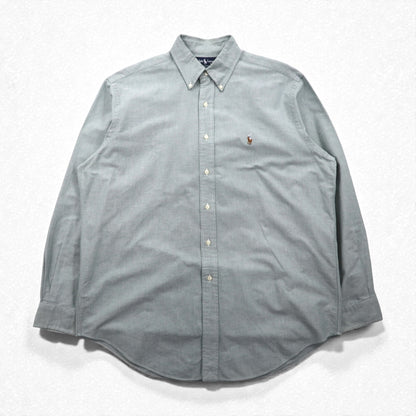 Ralph Lauren 90年代 オックスフォード ボタンダウン シャツ XL グリーン YARMOUTH スモールポニー刺繡